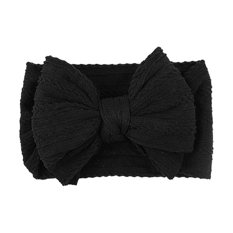 LemonSpace Store Handmade Baby Girls Bows Soft Stretchy Nylon Hair Bands Hair Accessories Baby headbands with Bows for Newborn Baby Girls Infant Toddlers Kids(Black) - Image 1
